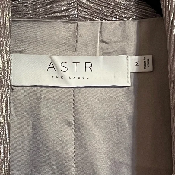 ASTR THE LABEL METALLIC PEWTER BLAZER JACKET SIZE MEDIUM - Picture 5 of 7